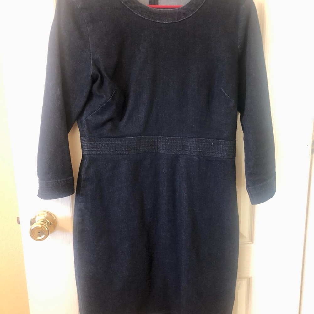 Banana Republic Blue 3/4 Sleeve Sheath Dress